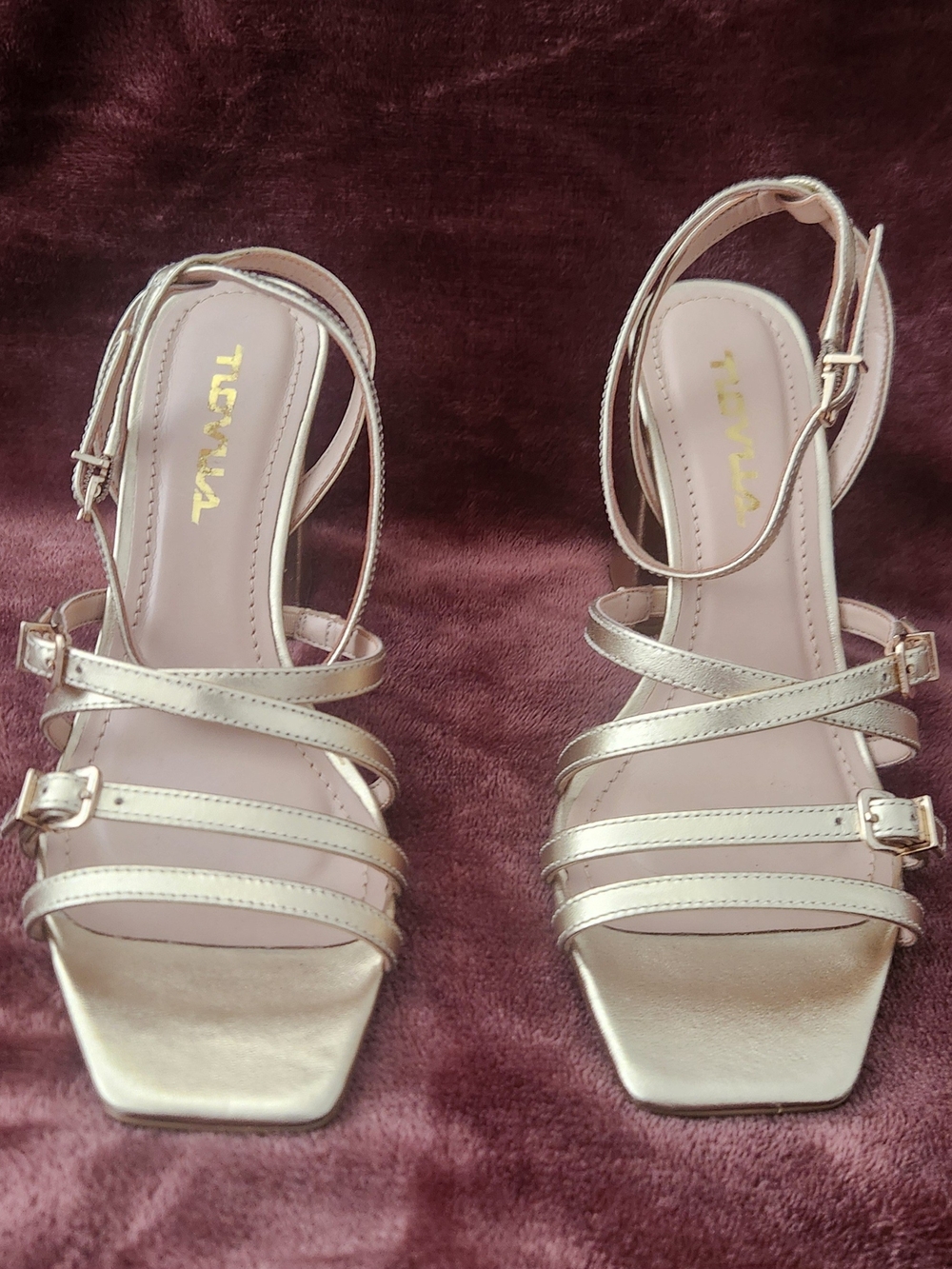 Metallic Gold Strappy Women’s Sandals